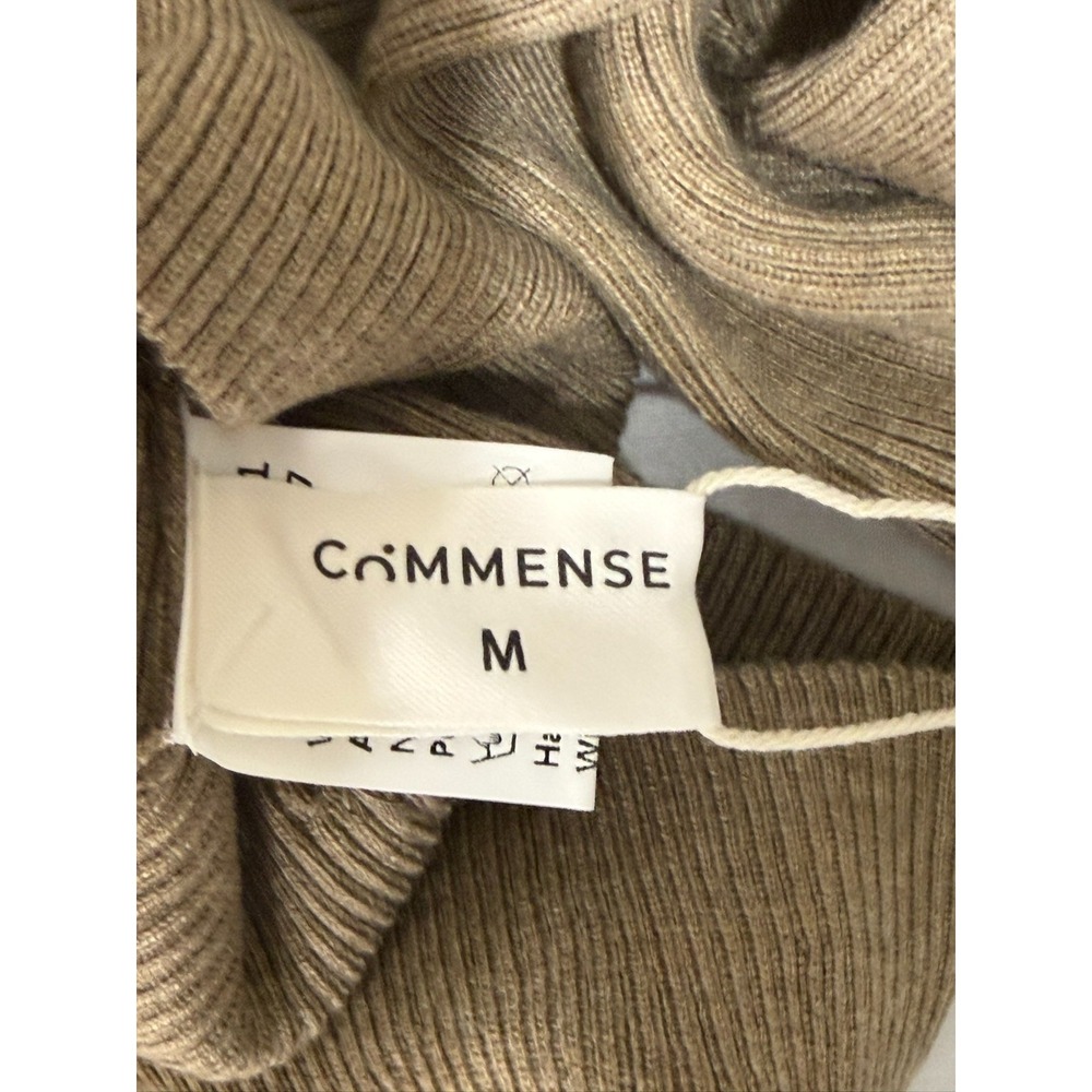 NWT Commense M Women's Long Sleeve Top Sequin Flower Detail Asymmetrical Ribbed - Picture 6 of 12
